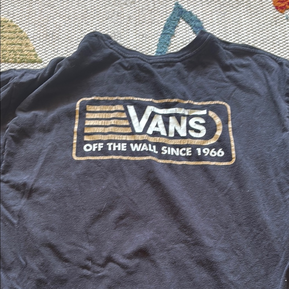 Vans Black Tee with Gold Accents